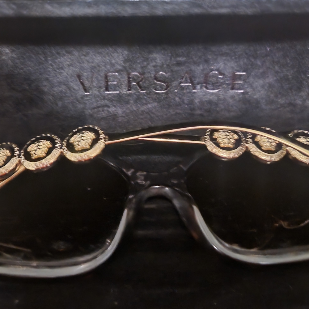 Versace Women's Black and Gold Medusa Sunglasses Has Prescription Lenses